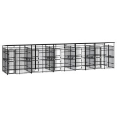 vidaXL Outdoor-Hundezwinger mit Dach Stahl 18,43 m² 