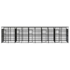 vidaXL Outdoor-Hundezwinger mit Dach Stahl 18,43 m² 