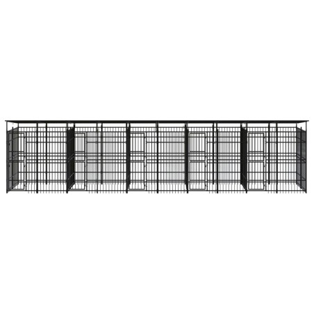 vidaXL Outdoor-Hundezwinger mit Dach Stahl 18,43 m² 