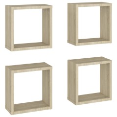 vidaXL Würfelregale 4 Stk. Sonoma-Eiche 30x15x30 cm