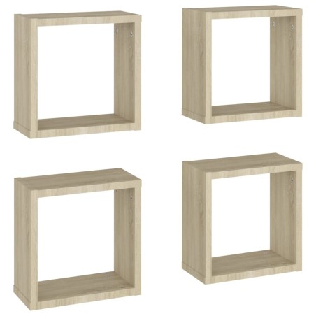 vidaXL Würfelregale 4 Stk. Sonoma-Eiche 30x15x30 cm
