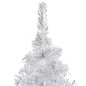 Künstlicher Weihnachtsbaum mit LEDs & Kugeln Silbern 240 cm PET Künstlicher Weihnachtsbaum mit LEDs & Kugeln Silbern 240 cm PET