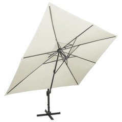 vidaXL Ampelschirm mit Lüftung 400x300 cm Sandweiß