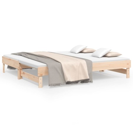 vidaXL Tagesbett Ausziehbar 2x(75x190) cm Massivholz Kiefer