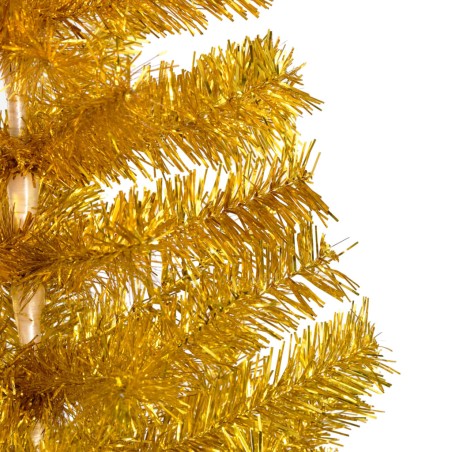 vidaXL Künstlicher Weihnachtsbaum Beleuchtung & Kugeln Gold 180 cm PET