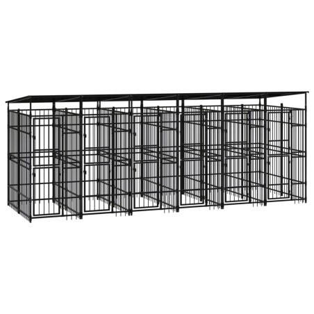 vidaXL Outdoor-Hundezwinger mit Dach Stahl 11,06 m² 
