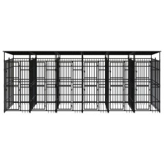 vidaXL Outdoor-Hundezwinger mit Dach Stahl 11,06 m² 