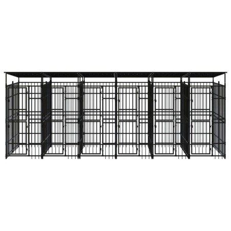 vidaXL Outdoor-Hundezwinger mit Dach Stahl 11,06 m² 