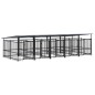 vidaXL Outdoor-Hundezwinger mit Dach Stahl 9,38 m² vidaXL Outdoor-Hundezwinger mit Dach Stahl 9,38 m²