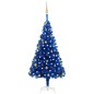 Künstlicher Weihnachtsbaum mit LEDs & Kugeln Blau 150 cm PVC Künstlicher Weihnachtsbaum mit LEDs & Kugeln Blau 150 cm PVC