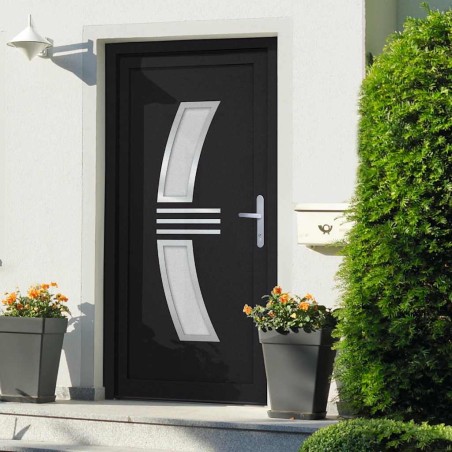 vidaXL Haustür Anthrazit 88x200 cm PVC