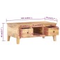 vidaXL Couchtisch 100x55x40 cm Raues Mangoholz vidaXL Couchtisch 100x55x40 cm Raues Mangoholz