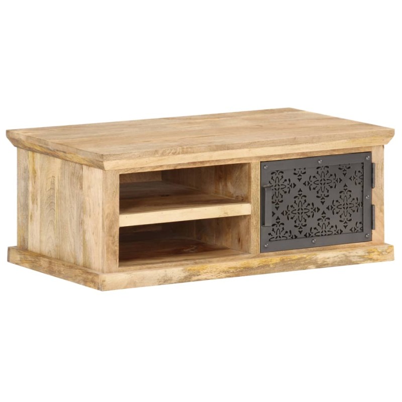 vidaXL Couchtisch mit Tür 90x50x35 cm Mango Massivholz vidaXL Couchtisch mit Tür 90x50x35 cm Mango Massivholz