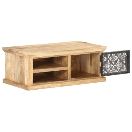 vidaXL Couchtisch mit Tür 90x50x35 cm Mango Massivholz