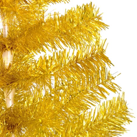 Künstlicher Weihnachtsbaum mit LEDs & Kugeln Golden 240 cm PET
