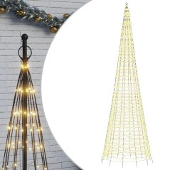 vidaXL LED-Weihnachtsbaum für Fahnenmast 1534 LEDs Warmweiß 500 cm