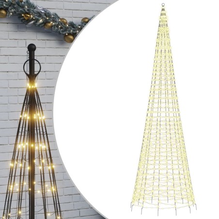 vidaXL LED-Weihnachtsbaum für Fahnenmast 1534 LEDs Warmweiß 500 cm