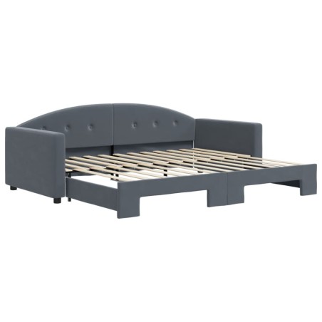 vidaXL Tagesbett Ausziehbar Dunkelgrau 90x200 cm Samt