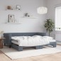 vidaXL Tagesbett Ausziehbar mit Matratzen Dunkelgrau 90x200 cm Samt vidaXL Tagesbett Ausziehbar mit Matratzen Dunkelgrau 90x200 cm Samt