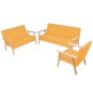 vidaXL Sofagarnitur 3-tlg. Stoff Gelb vidaXL Sofagarnitur 3-tlg. Stoff Gelb