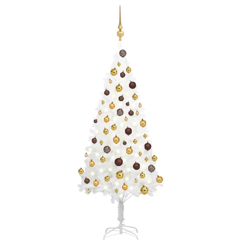 vidaXL Künstlicher Weihnachtsbaum mit Beleuchtung & Kugeln Weiß 120 cm vidaXL Künstlicher Weihnachtsbaum mit Beleuchtung & Kugeln Weiß 120 cm