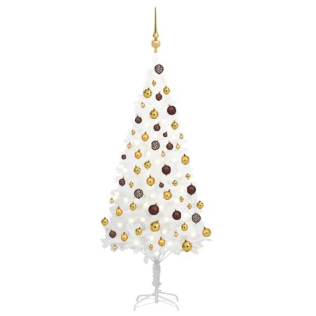 vidaXL Künstlicher Weihnachtsbaum mit Beleuchtung & Kugeln Weiß 120 cm