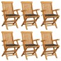 vidaXL Gartenstühle mit Taupe Kissen 6 Stk. Massivholz Teak vidaXL Gartenstühle mit Taupe Kissen 6 Stk. Massivholz Teak