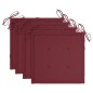 vidaXL Gartenstühle mit Weinroten Kissen 4 Stk. Massivholz Teak vidaXL Gartenstühle mit Weinroten Kissen 4 Stk. Massivholz Teak