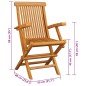 vidaXL Gartenstühle mit Weinroten Kissen 3 Stk. Massivholz Teak vidaXL Gartenstühle mit Weinroten Kissen 3 Stk. Massivholz Teak