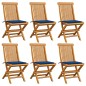 vidaXL Gartenstühle mit Königsblauen Kissen 6 Stk. Massivholz Teak vidaXL Gartenstühle mit Königsblauen Kissen 6 Stk. Massivholz Teak