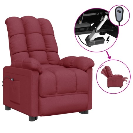 vidaXL Relaxsessel Elektrisch Weinrot Stoff