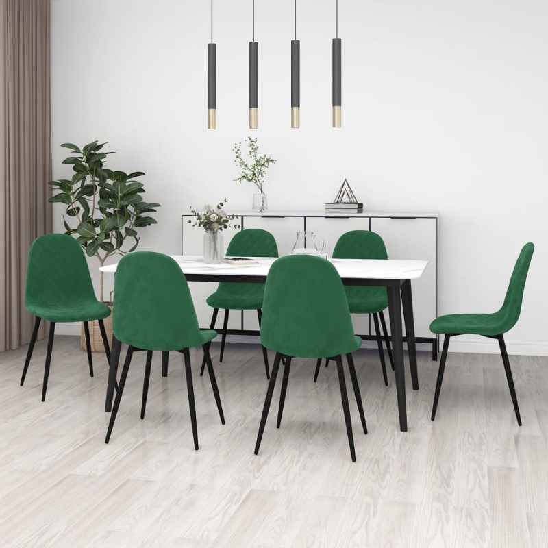 vidaXL Esszimmerstühle 6 Stk. Dunkelgrün Samt vidaXL Esszimmerstühle 6 Stk. Dunkelgrün Samt