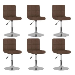 vidaXL Esszimmerstühle 6 Stk. Drehbar Braun Stoff