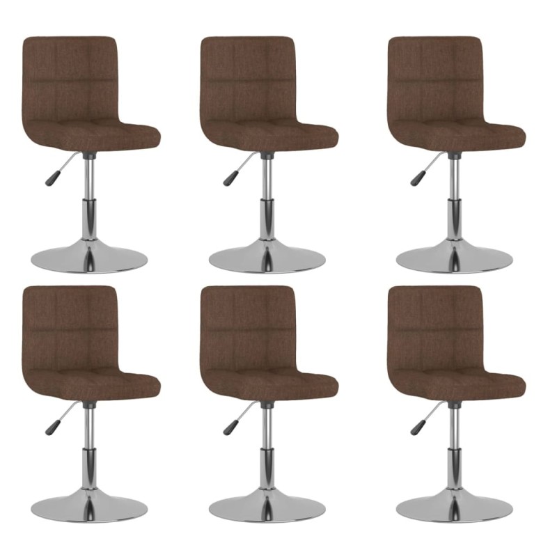 vidaXL Esszimmerstühle 6 Stk. Drehbar Braun Stoff vidaXL Esszimmerstühle 6 Stk. Drehbar Braun Stoff
