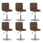 vidaXL Esszimmerstühle 6 Stk. Drehbar Braun Stoff vidaXL Esszimmerstühle 6 Stk. Drehbar Braun Stoff