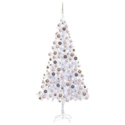 Künstlicher Weihnachtsbaum mit LEDs & Kugeln 210 cm 910 Zweige
