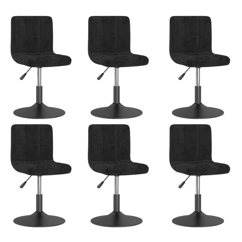vidaXL Esszimmerstühle 6 Stk. Drehbar Schwarz Samt vidaXL Esszimmerstühle 6 Stk. Drehbar Schwarz Samt