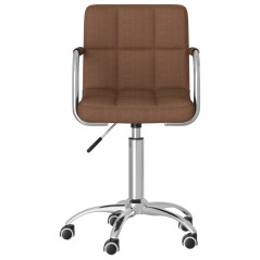 vidaXL Esszimmerstuhl Drehbar Braun Stoff