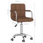 vidaXL Esszimmerstuhl Drehbar Braun Stoff vidaXL Esszimmerstuhl Drehbar Braun Stoff