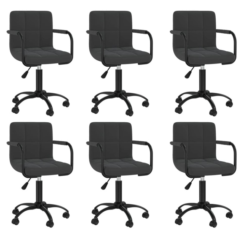 vidaXL Esszimmerstühle 6 Stk. Drehbar Schwarz Samt vidaXL Esszimmerstühle 6 Stk. Drehbar Schwarz Samt
