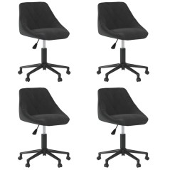 vidaXL Esszimmerstühle 4 Stk. Drehbar Schwarz Samt