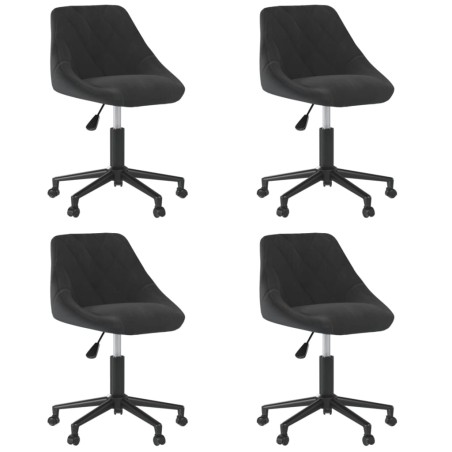vidaXL Esszimmerstühle 4 Stk. Drehbar Schwarz Samt