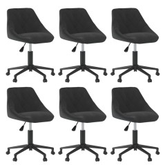 vidaXL Esszimmerstühle 6 Stk. Drehbar Schwarz Samt