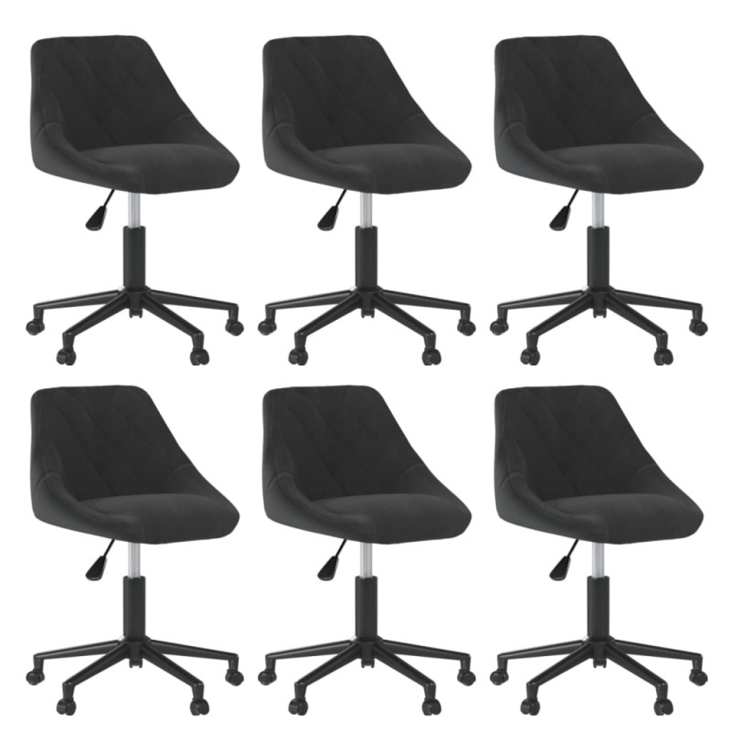 vidaXL Esszimmerstühle 6 Stk. Drehbar Schwarz Samt vidaXL Esszimmerstühle 6 Stk. Drehbar Schwarz Samt