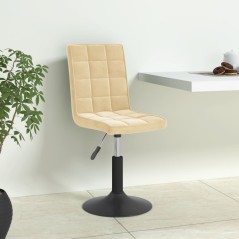 vidaXL Esszimmerstühle 6 Stk. Drehbar Creme Samt