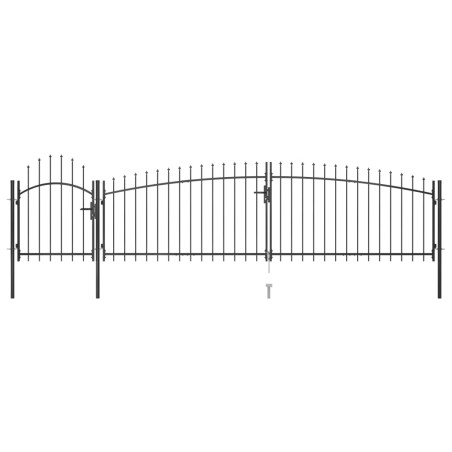 vidaXL Gartentor mit Speerspitzen 5x1,5 m Schwarz  