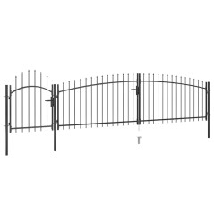 vidaXL Gartentor mit Speerspitzen 5x1,5 m Schwarz  