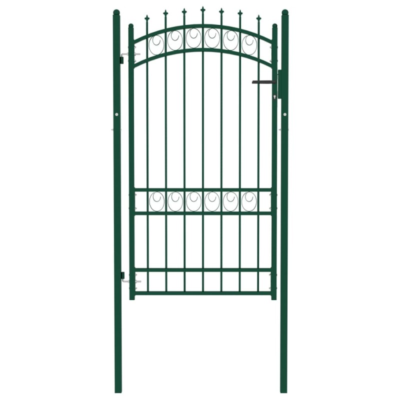 vidaXL Zauntor mit Spitzen Stahl 100x175 cm Grün vidaXL Zauntor mit Spitzen Stahl 100x175 cm Grün