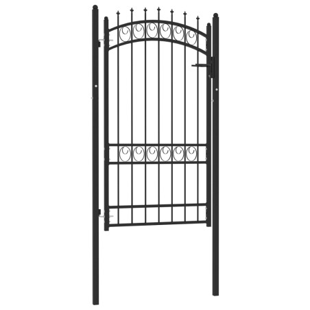 vidaXL Zauntor mit Spitzen Stahl 100x175 cm Schwarz