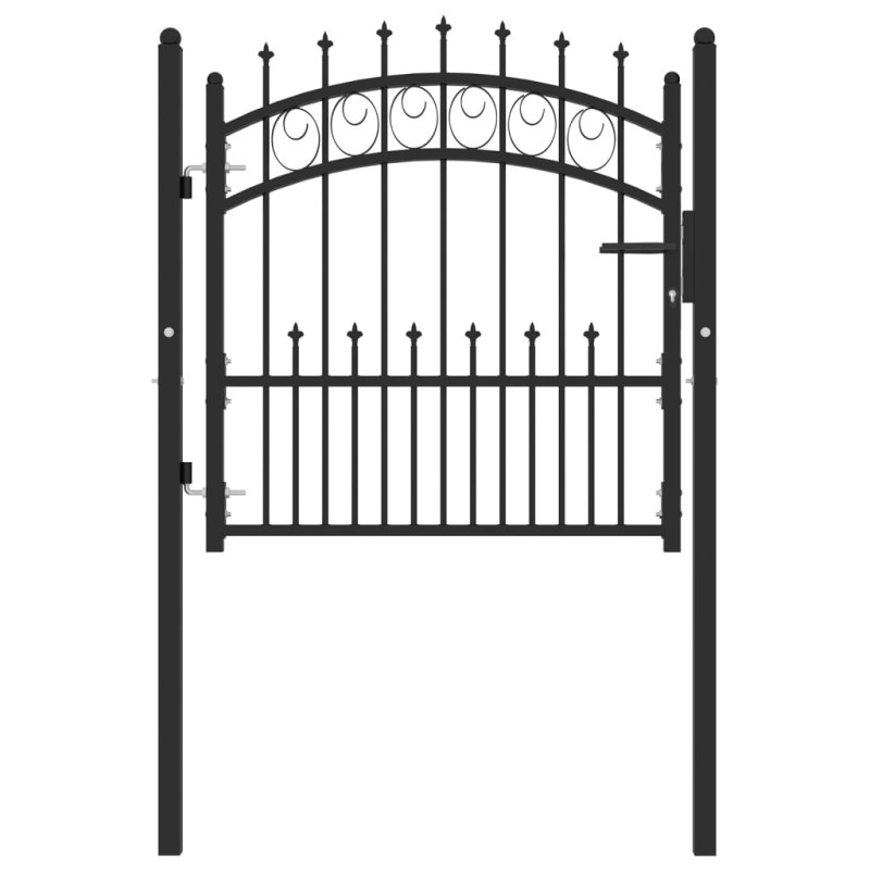 vidaXL Zauntor mit Spitzen Stahl 100x100 cm Schwarz vidaXL Zauntor mit Spitzen Stahl 100x100 cm Schwarz